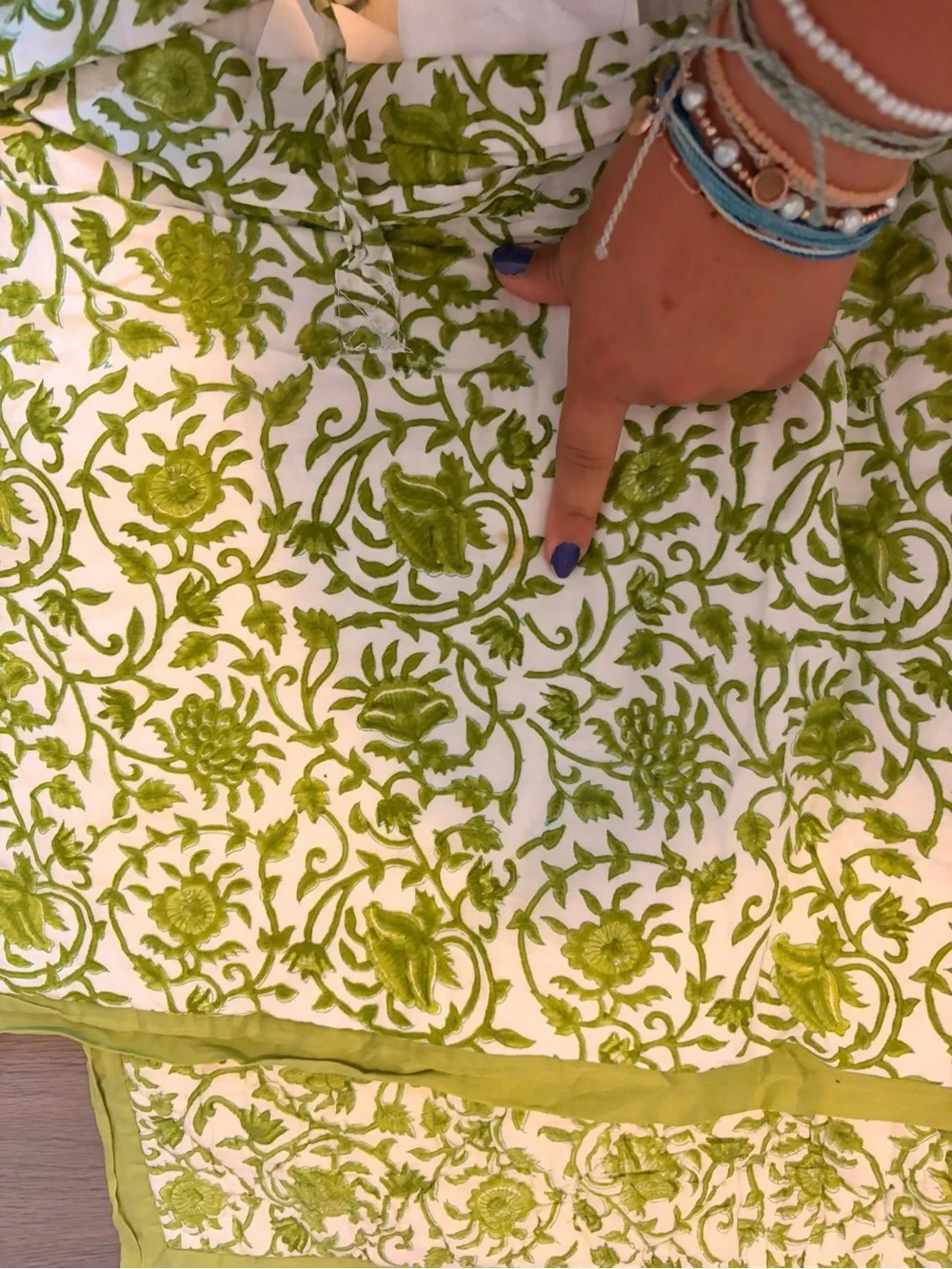 Two Pottery Barn Green and White Pillow Sham  Botanical Print